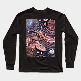 Other Worldly Designs- nebulas, stars, galaxies, planets with feathers Long Sleeve T-Shirt